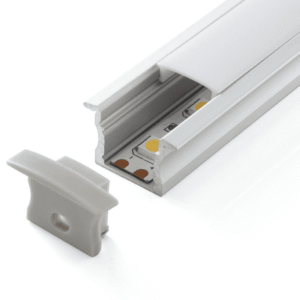 Perfil Aluminio de Luz LED Plateado 2MTS