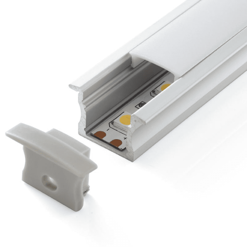 Perfil Aluminio de Luz LED Plateado 2MTS